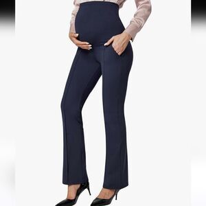 IUGA Maternity Pants for Work Over The Belly with Pockets Maternity Dress Pants